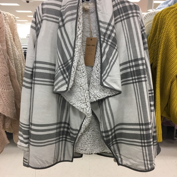 sherpa lined wrap jacket